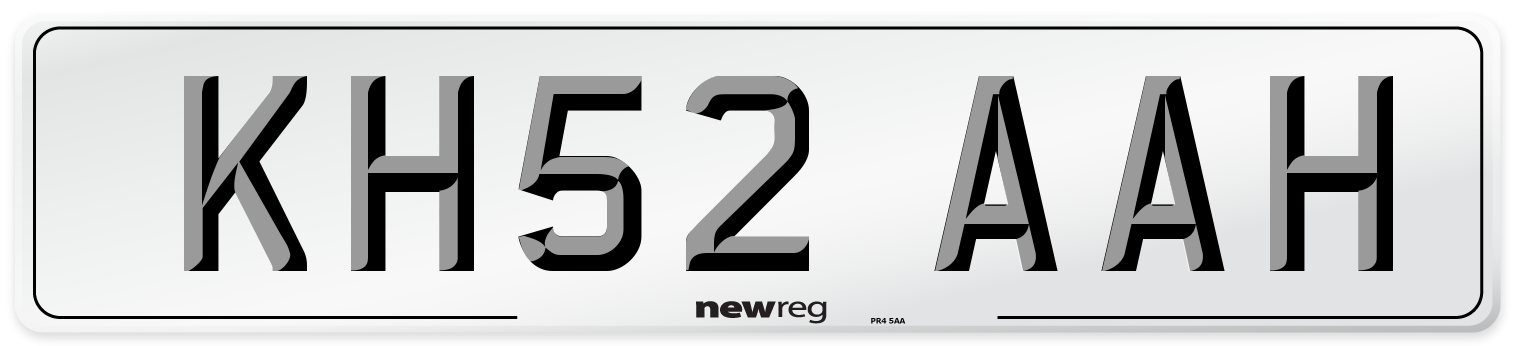 KH52 AAH Number Plate from New Reg